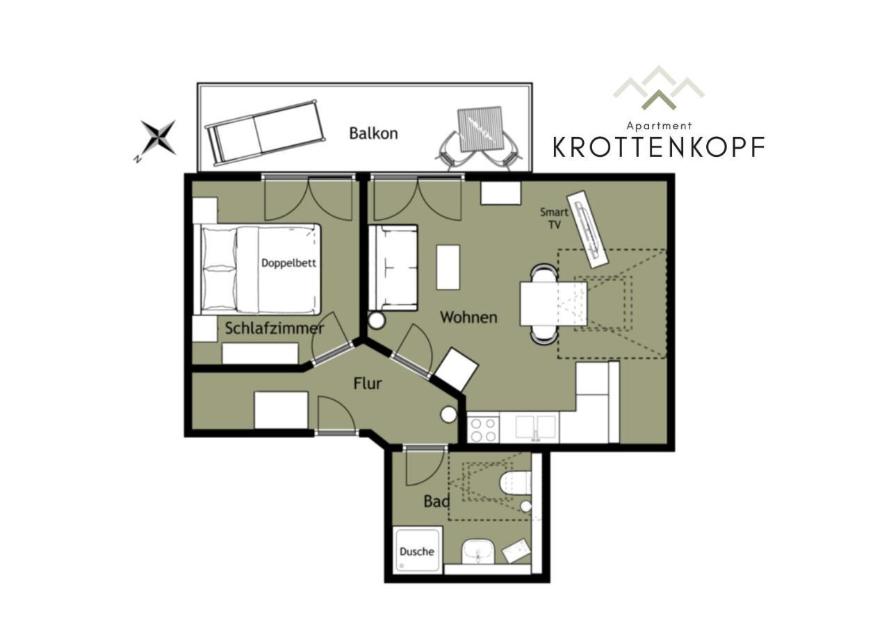 Das Bergquartier - Ferienwohnung Krottenkopf Oberau  Dış mekan fotoğraf